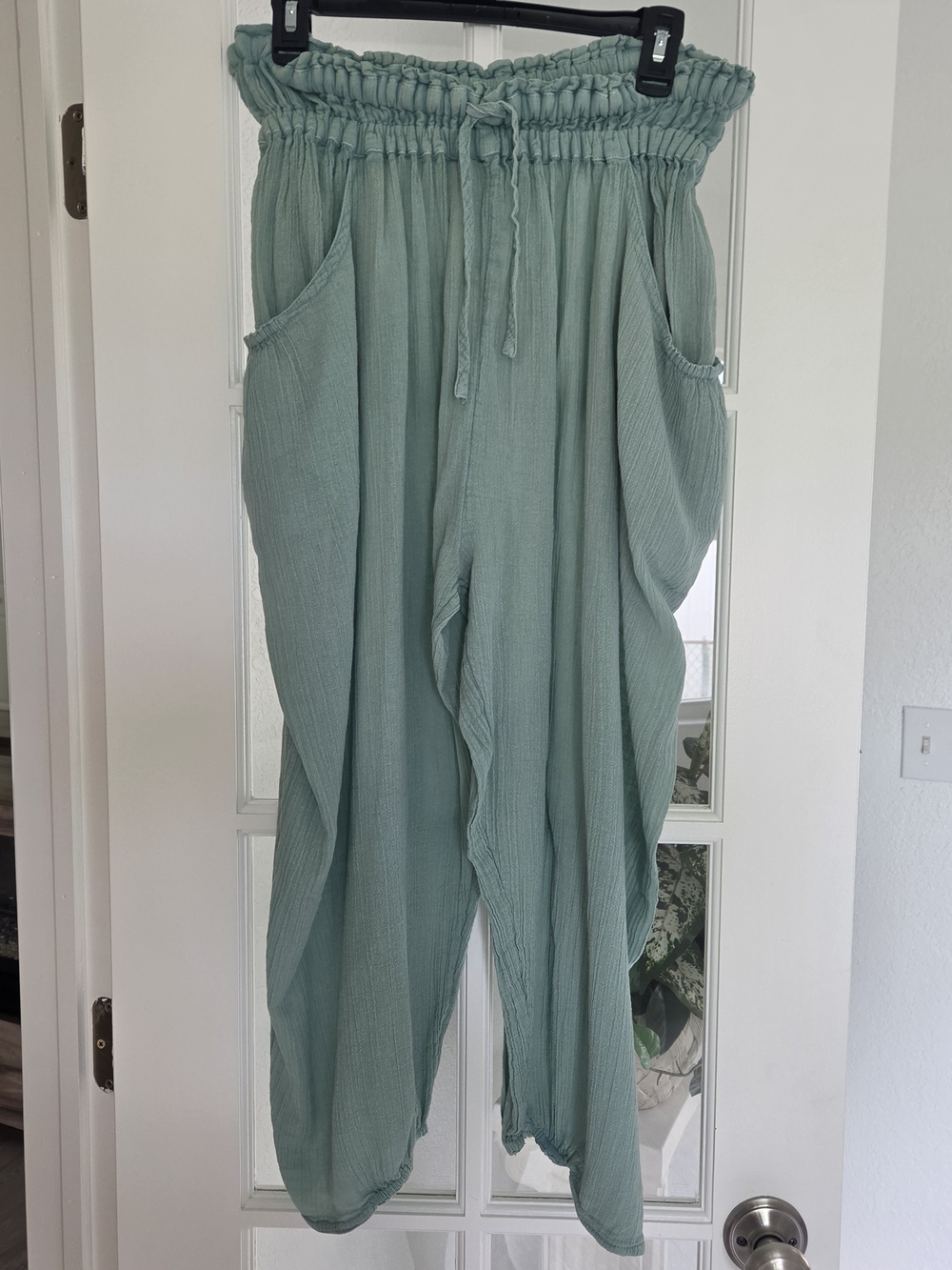 NWT Free People Mint Green Wide-Leg Paperbag Pants